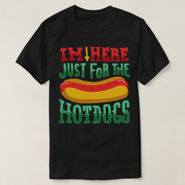 Camiseta Estou aqui só para os presentes de Comida Engraçad (Frente do Design)