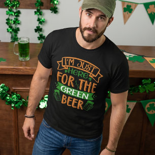 Camiseta Estou aqui só pela Cerveja Verde St Patrick