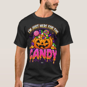 Camiseta Estou Aqui Só Pelo Doce Funny Halloween