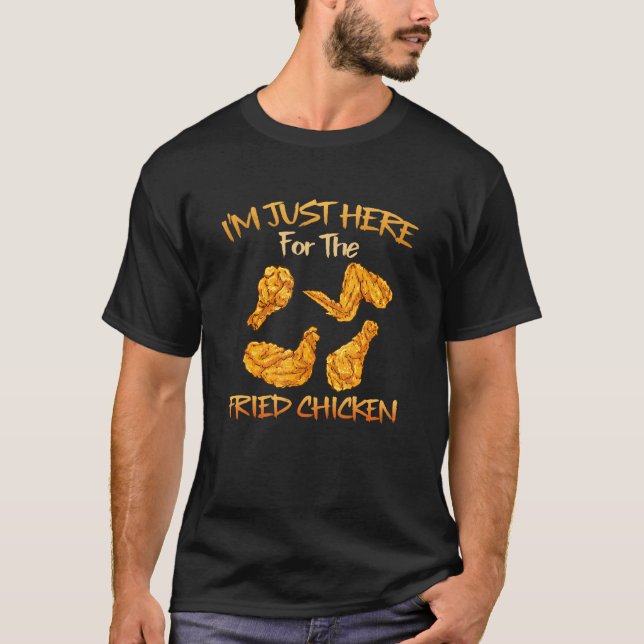 Camiseta Estou Aqui Só Pelo Frango Frito Engraçado Frango F (Frente)