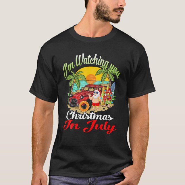 Camiseta Estou assistindo Papais noeis de Natal em Papais n (Frente)