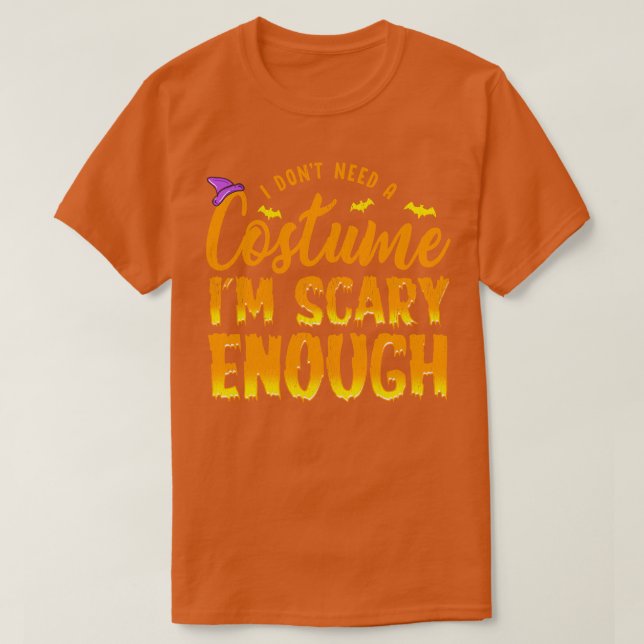 Camiseta Estou Assustado O Suficiente Figurino De Halloween (Frente do Design)