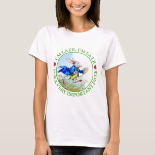 Camiseta Estou atrasado, atrasado, para um encontro muito i