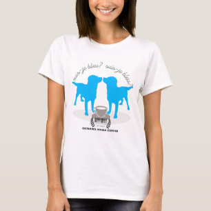 Camiseta Estou Azul? Azul Francês Labrador Jazz Café Gráfic