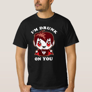 Camiseta Estou Bebado de você   Declaração de amor de vampi