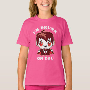 Camiseta Estou Bebado de você   Declaração de amor de vampi