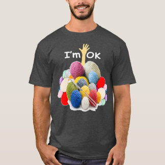 Camiseta Estou Bem, Crochet Engraçado E Mess De Fios.