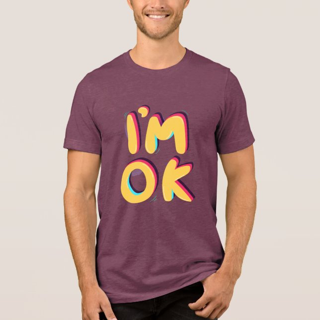 Camiseta Estou Bem – Design de Tipografia Retro Positiva (Frente)