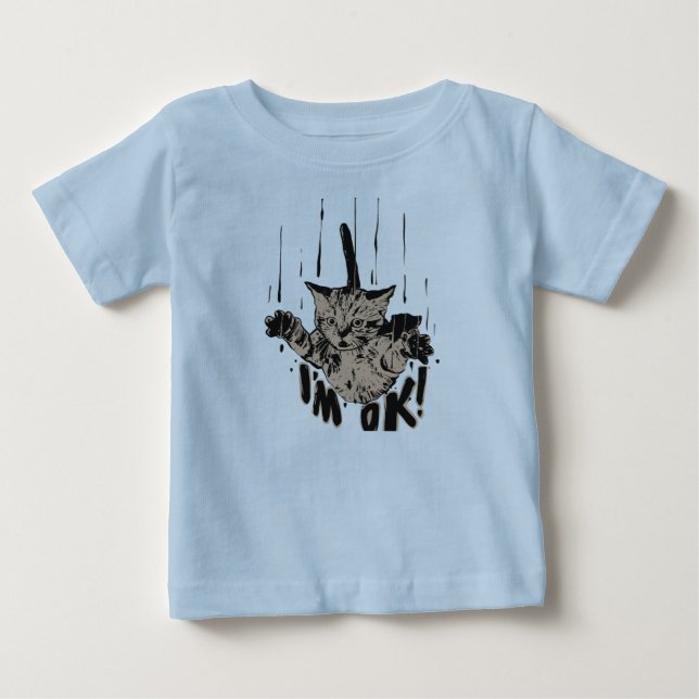 Camiseta Estou bem-gato caindo (Frente)
