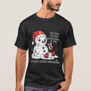 Camiseta Estou Bem Tudo Bem Só Tendo um Natal de Colapso 