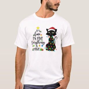 Camiseta Estou bem, tudo é Cristo de Gato Negro, bem engra