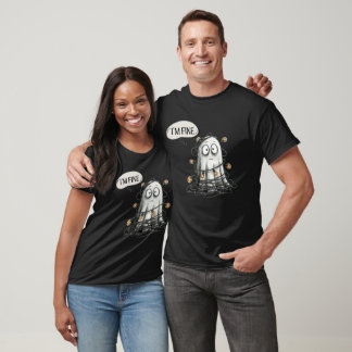 Camiseta Estou Bem Tudo Está Bem Tangled Ghost Divertido