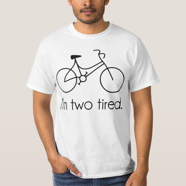 Camiseta Estou cansado, cansado, Bicicleta Sonolenta (Frente)