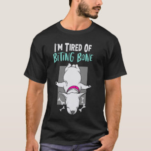 Camiseta Estou Cansado De Morder Cachorro Mem Cute Engraçad