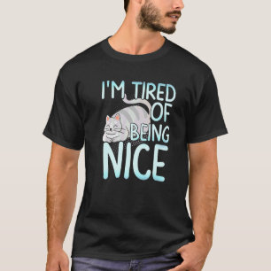 Camiseta Estou Cansado De Ser Gordo Gato Cinza Simpático