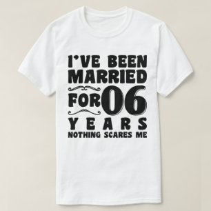 Camiseta Estou Casado Há 06 Anos Festa de Casamento Diverti