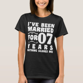 Camiseta Estou Casado Há 07 Anos Festa de Casamento Diverti