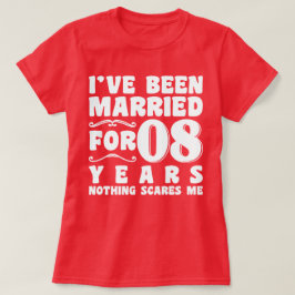 Camiseta Estou Casado Há 08 Anos Festa de Casamento Diverti