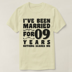 Camiseta Estou Casado Há 09 Anos Aniversário de Casamento