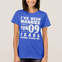 Camiseta Estou Casado Há 09 Anos Festa de Casamento Diverti