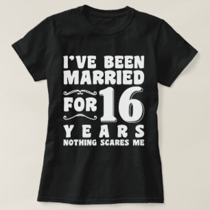 Camiseta Estou Casado Há 16 Anos Festa de Casamento Diverti