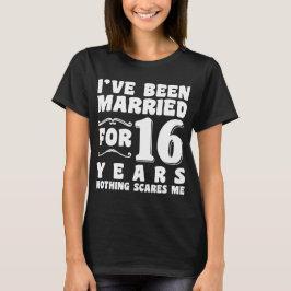 Camiseta Estou Casado Há 16 Anos Festa de Casamento Diverti