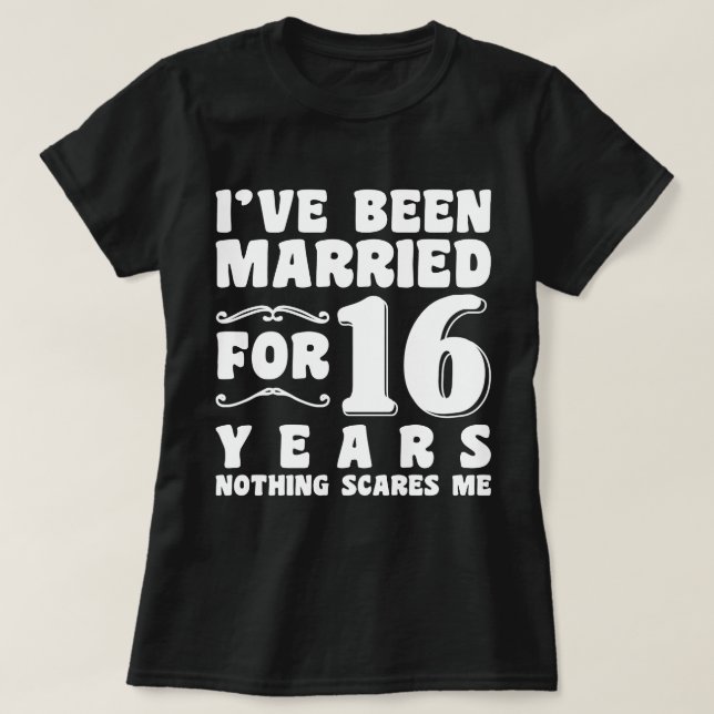 Camiseta Estou Casado Há 16 Anos Festa de Casamento Engraça (Frente do Design)