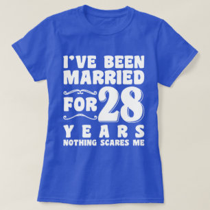 Camiseta Estou Casado Há 28 Anos Festa de Casamento Engraça