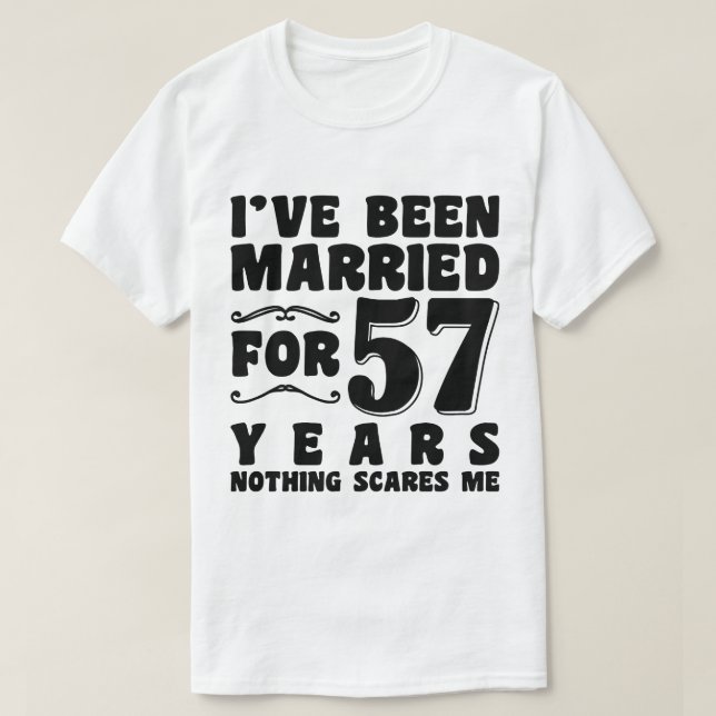 Camiseta Estou Casado Há 57 Anos Marido Esposa Divertido (Frente do Design)