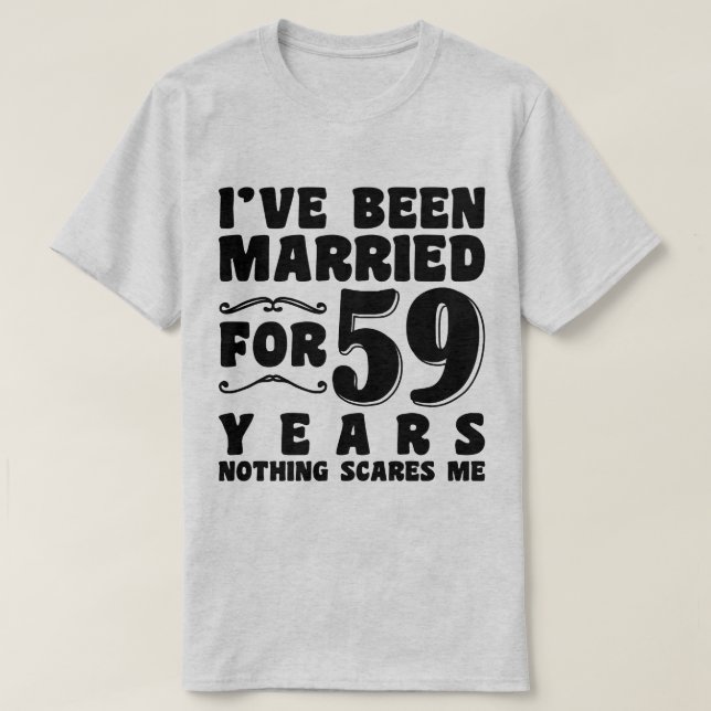 Camiseta Estou Casado Há 59 Anos Marido Esposa Divertido (Frente do Design)
