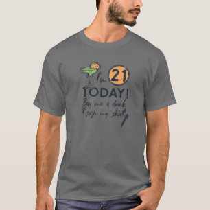 Camiseta Estou com 21 anos hoje me Comprar uma bebida e ass
