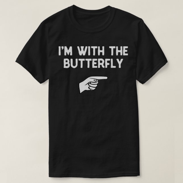 Camiseta Estou com a fantasia da borboleta que vai ser feit (Frente do Design)