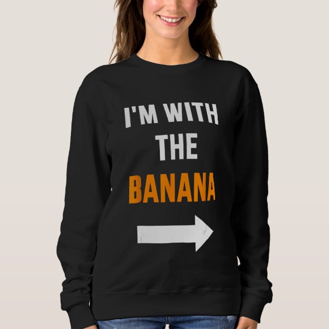 Camiseta Estou com a fantasia de casal do parceiro de banan (Frente)