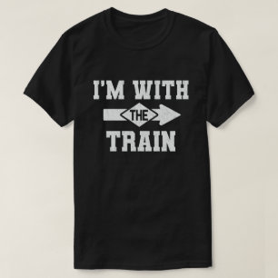 Camiseta Estou com a fantasia de Halloween do Casal do trem