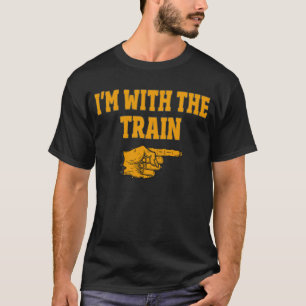 Camiseta Estou com a fantasia de Halloween do Casal do trem