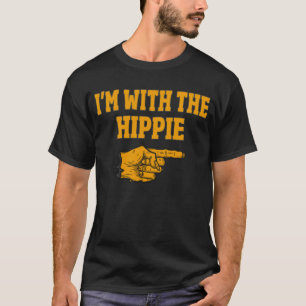 Camiseta Estou com a fantasia de Halloween do Casal Hippie 