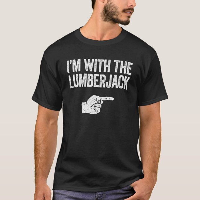 Camiseta Estou com a fantasia de Lumberjack. (Frente)