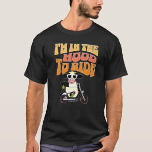 Camiseta Estou Com Disposição Para Andar (Vaca Em Uma Moto)