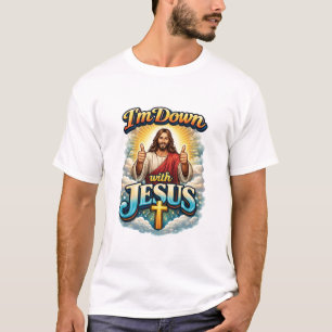 Camiseta Estou com Jesus – Gráfico de Fé Ousada Cristã