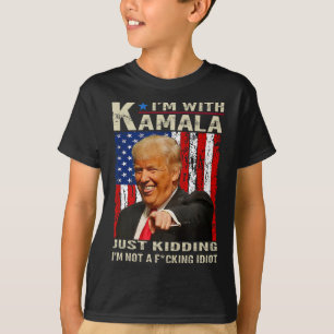 Camiseta Estou com Kamala só brincando Não sou um Idiota In