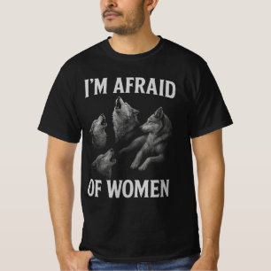 Camiseta Estou com Medo das Mulheres Meme de Lobisomem Cr