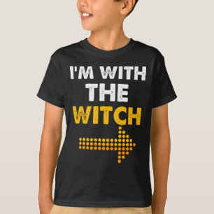 Camiseta Estou com o Casal de Dia de as Bruxas engraçado de