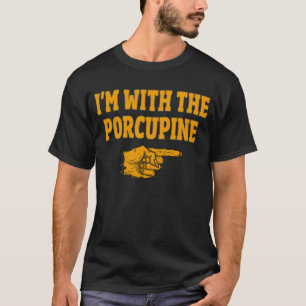 Camiseta Estou com o Casal de Porcupine Engraçado Hallowee