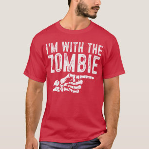 Camiseta Estou com o Casal Fácil de Zumbi para o Halloween