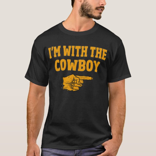 Camiseta Estou com o cowboy a combinar a fantasia do Hallow (Frente)