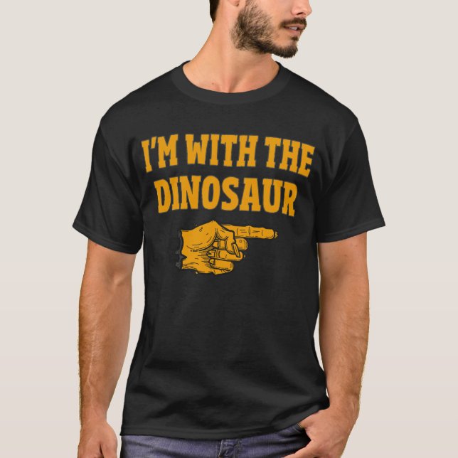 Camiseta Estou com o dinossauro combinando com a fantasia d (Frente)