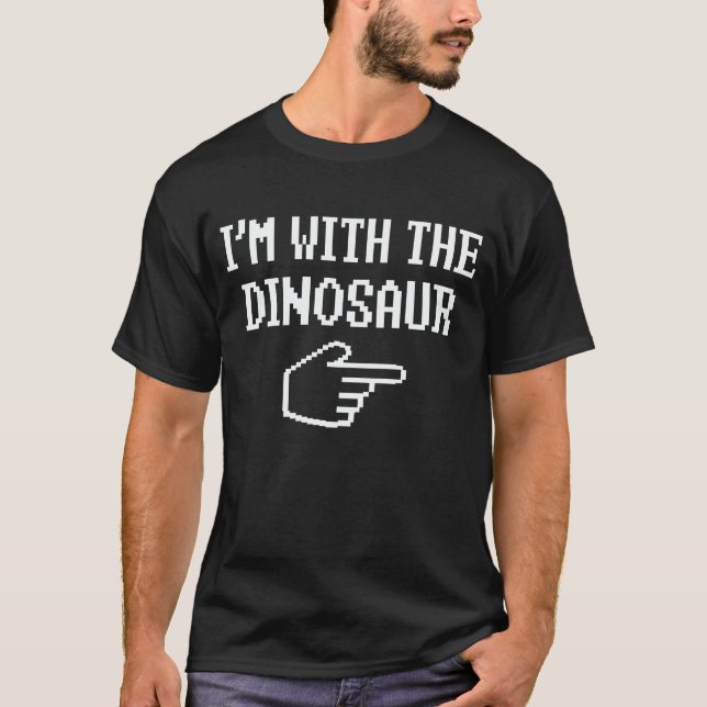 Camiseta Estou com o dinossauro combinando com a fantasia d (Frente)