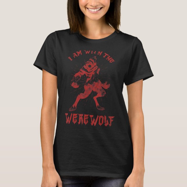 Camiseta Estou Com O Lobisomem Para Os Lobos Fãs (Frente)