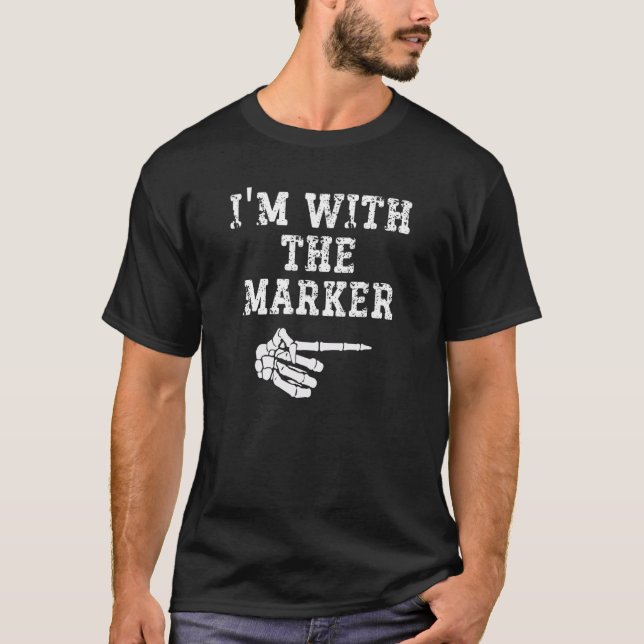Camiseta Estou com o Marker Point Matching Casais Hallowe (Frente)