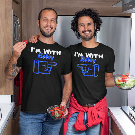 Camiseta Estou com o nome personalizado apontando o amigo c